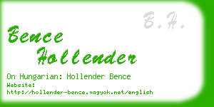 bence hollender business card